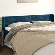 Testiera ad Orecchio-Testata con Orecchie Blu Scuro 183x16x78/88 cm in Velluto 588410