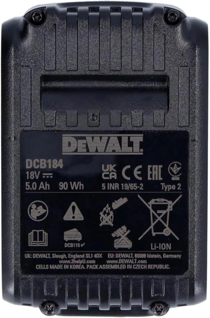 DCB184 18 V Li-ion 5,0 Ah XR Slide Batterie Confezione da 4