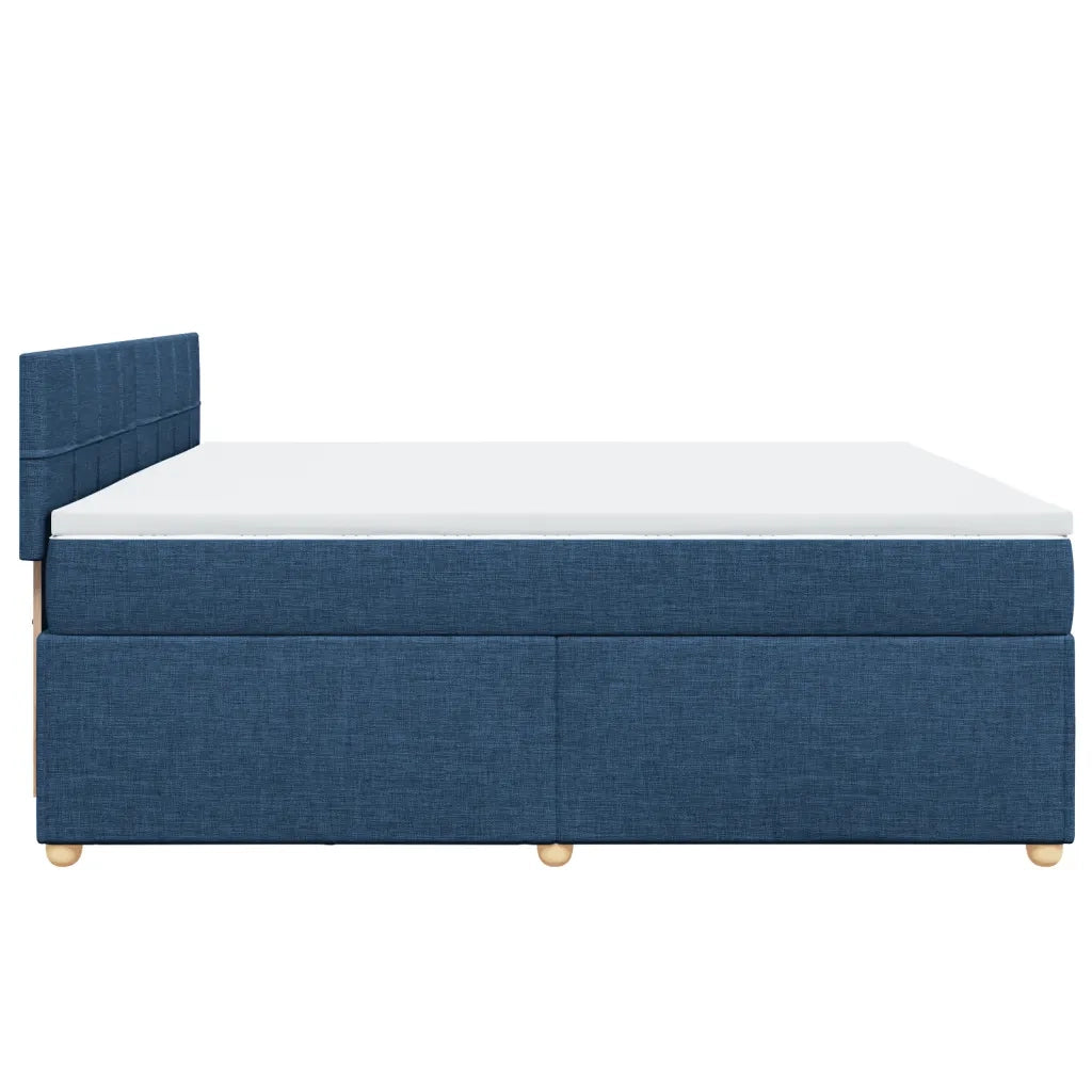 Giroletto a Molle con Materasso Blu 200x200 cm in Tessuto