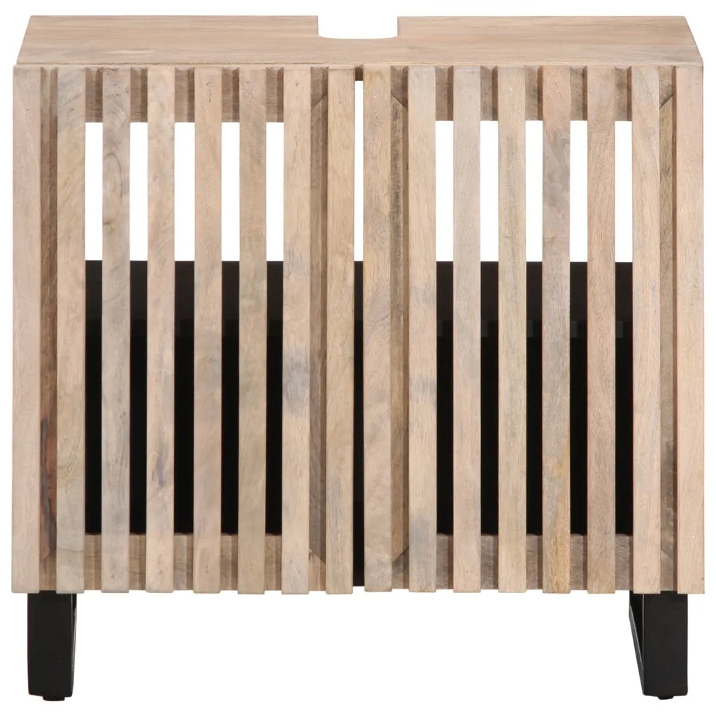 Mobile Lavabo da Bagno-Armadietto da bagno 62x34x58cm in Legno Massello di Mango