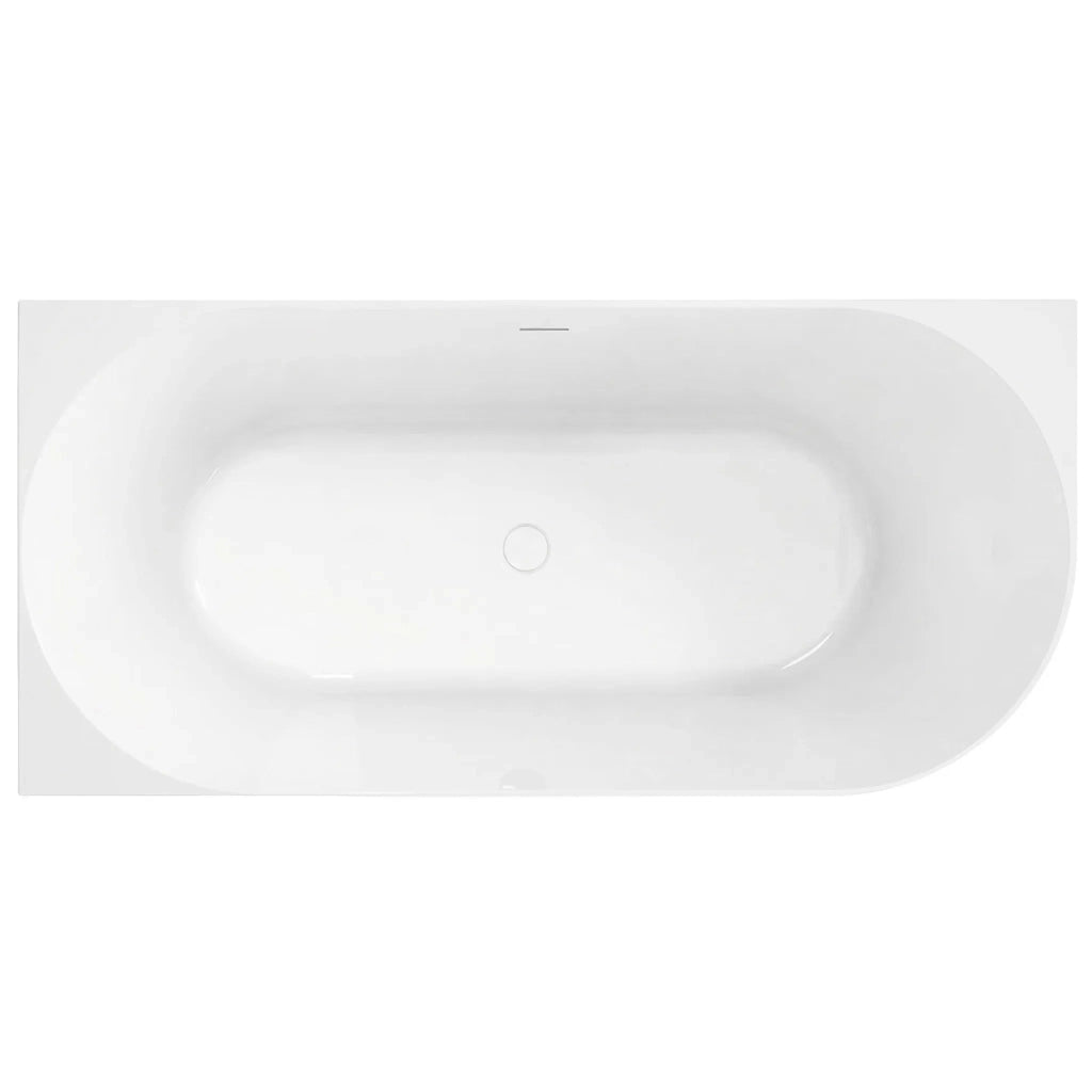 Vasca Da Bagno Angolare In Acrilico Rea Bellanto Slim 150 Left Copritappo bianco