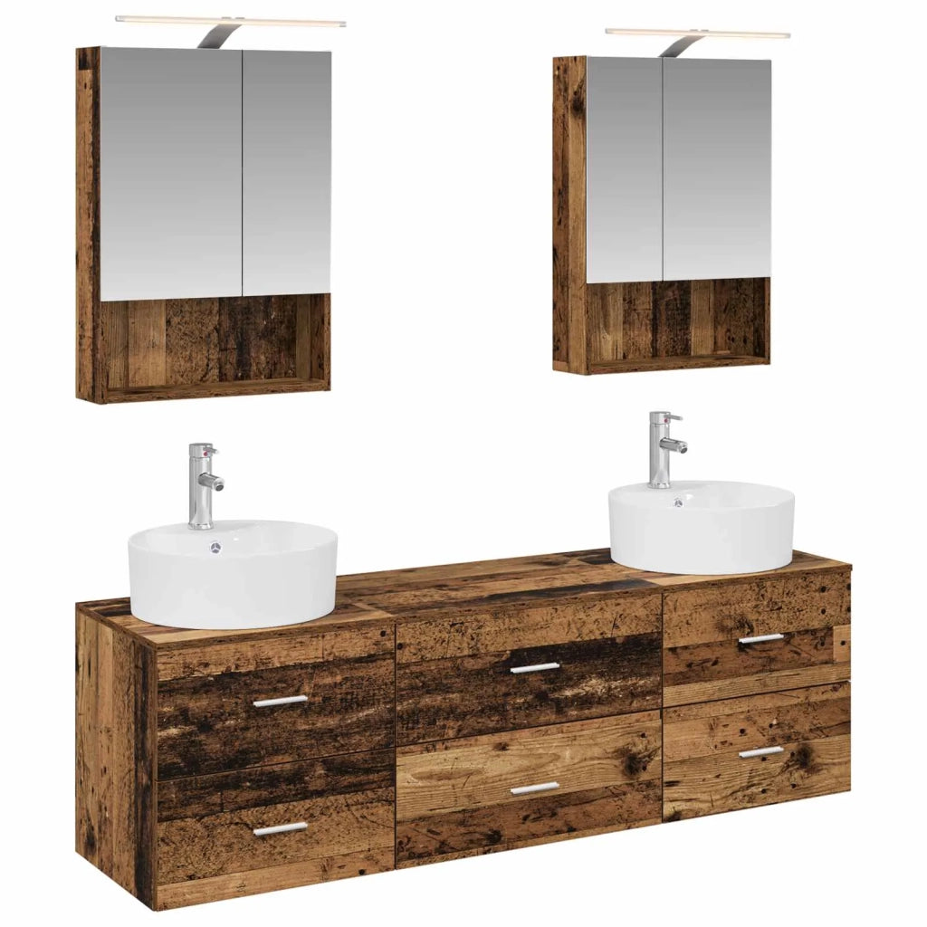 Set di mobili per il bagno 5 pcs Legno antico 3406885