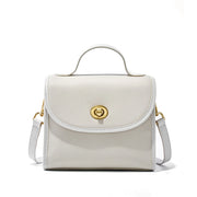 Borsa a tracolla da donna in vera pelle, borsa a mano casual, borsa tote bianca.