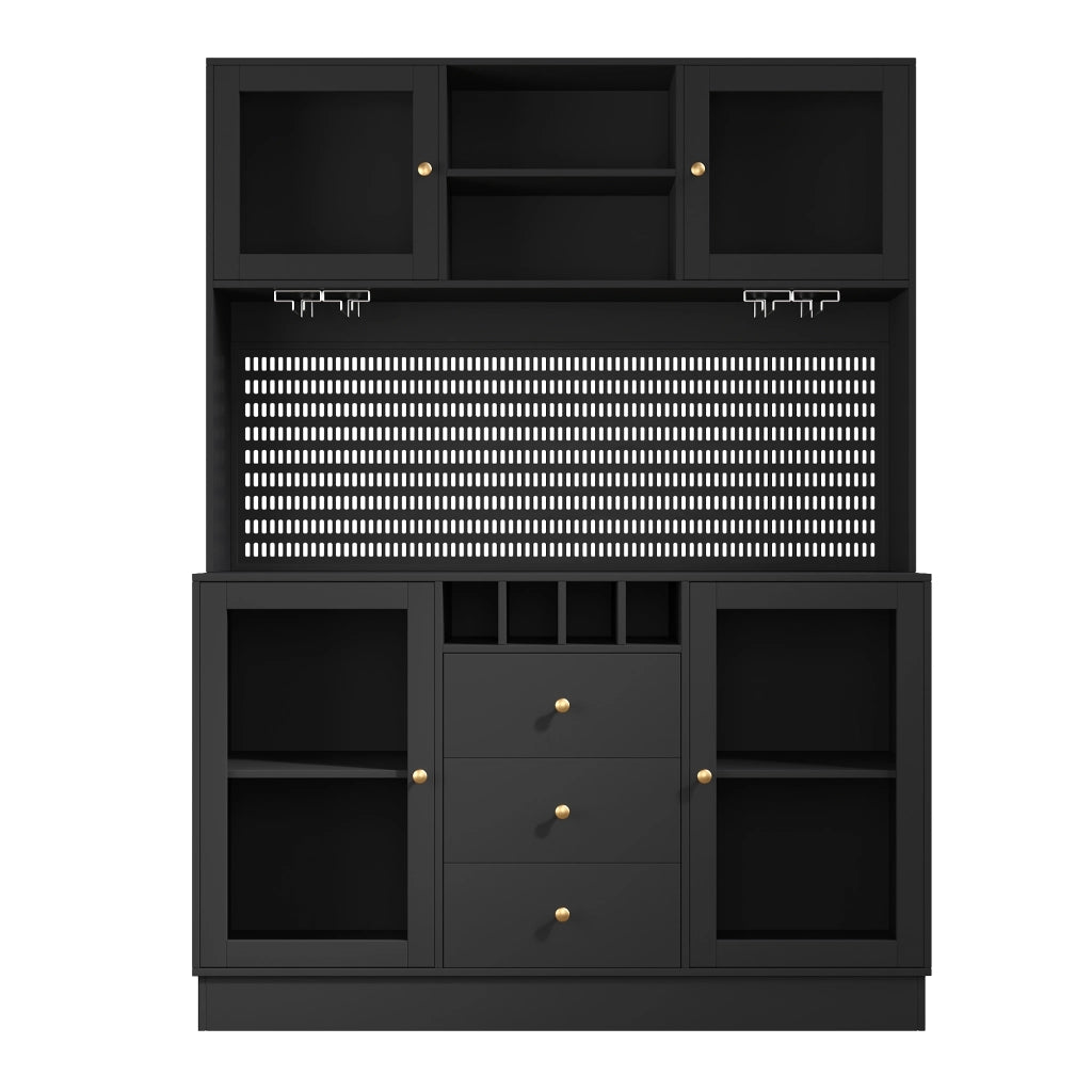 Armadio moderno con LED intelligente - Zephmum - Regolabile con scaffali per vino e antiribaltamento, Nero