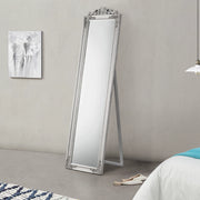 Specchio da Terra Arezzo a Figura Intera 160 x 40 cm Cornice in Eucalipto - Argentato [en.casa]