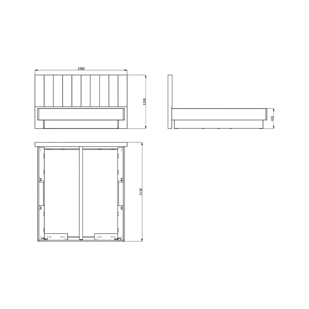 Letto Matrimoniale Byron, Letto Matrimoniale Dimensione Materasso 180x200 cm, Bianco