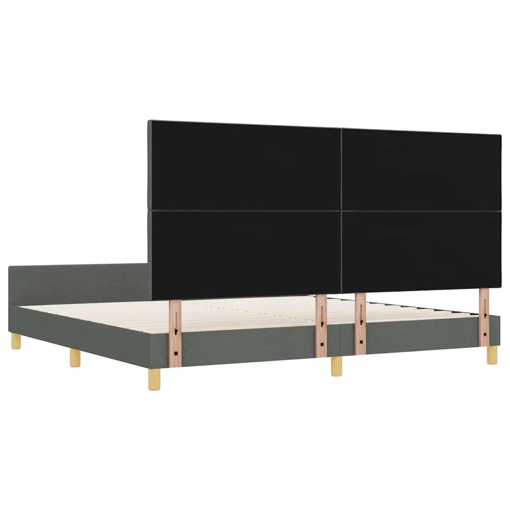 Struttura del letto Grigio scuro 200 x 200 cm Tessuto 3344831