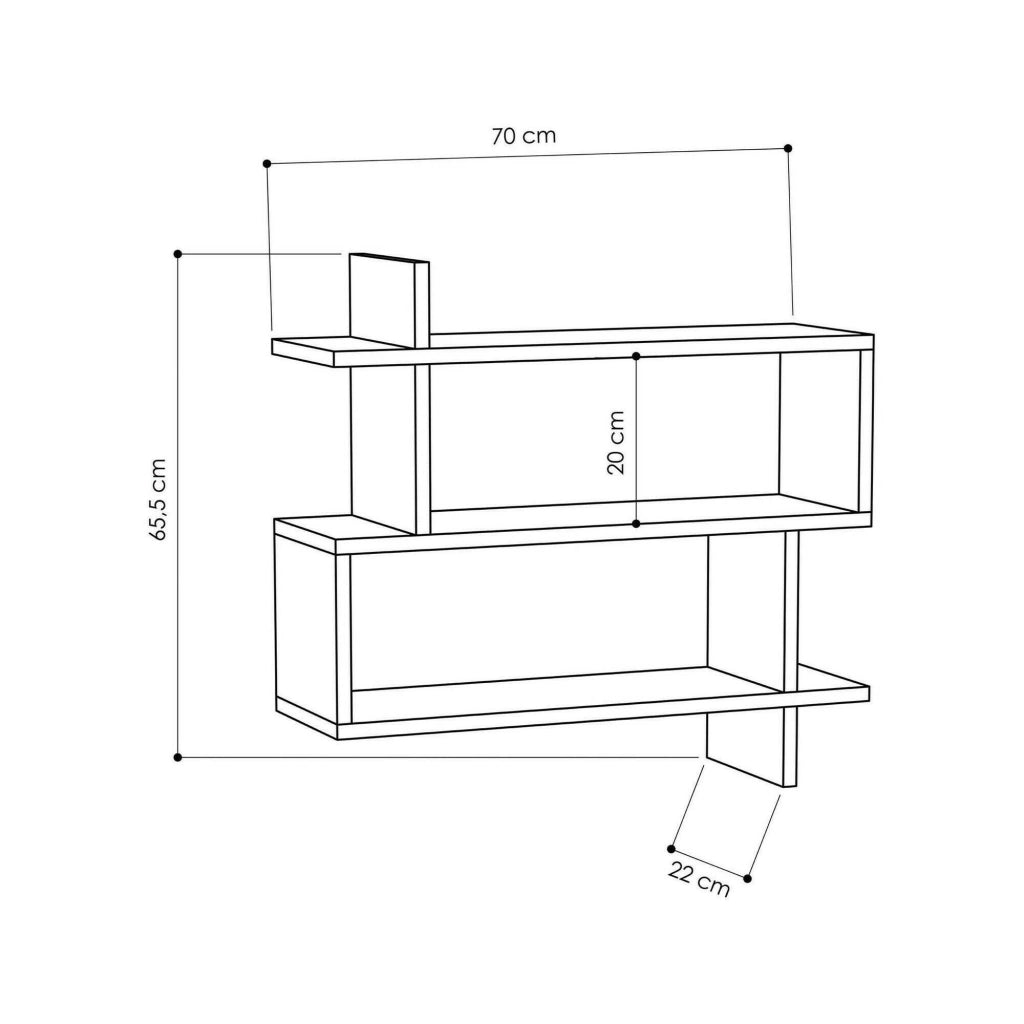 Mensola Orsa, Scaffale, Ripiano a muro, Scaffalatura multiuso, 70x22h66 cm, Quercia