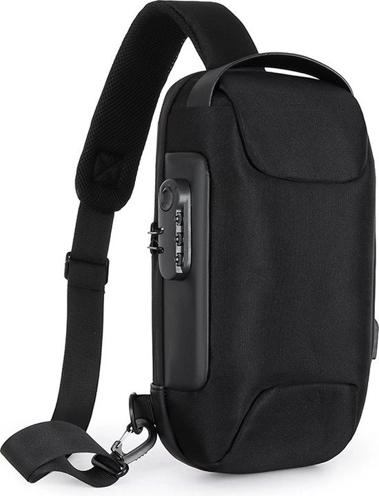 Borsa a tracolla - Borsa da Sling - Borsa a Mano - Anti Furto & Impermeabile - Con USB - Borse a Tracolla - Uomo - Donna - Nero - Borsa a Tracolla Uomo - Borsa Stile e Pratica - Borsa a Tracolla per Uso Giornaliero, Escursioni, Viaggi & Festival