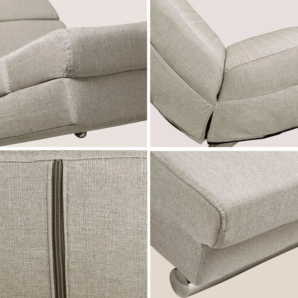 ® Poltrona Chaise Longue Funzione Massaggiante e Termica 186x89x55cm Lettino Relax Sdraio Ergonomico in Tessuto Imbottito Portata 180 kg Soggiorno Ufficio Interno Reclinabile Lettura