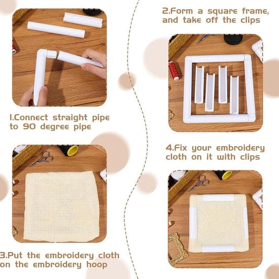 Houder per Punti Crociati per Quilting e Punti Crociati in Cornice Quadrata (20.3 * 20.3cm, 12 pezzi)