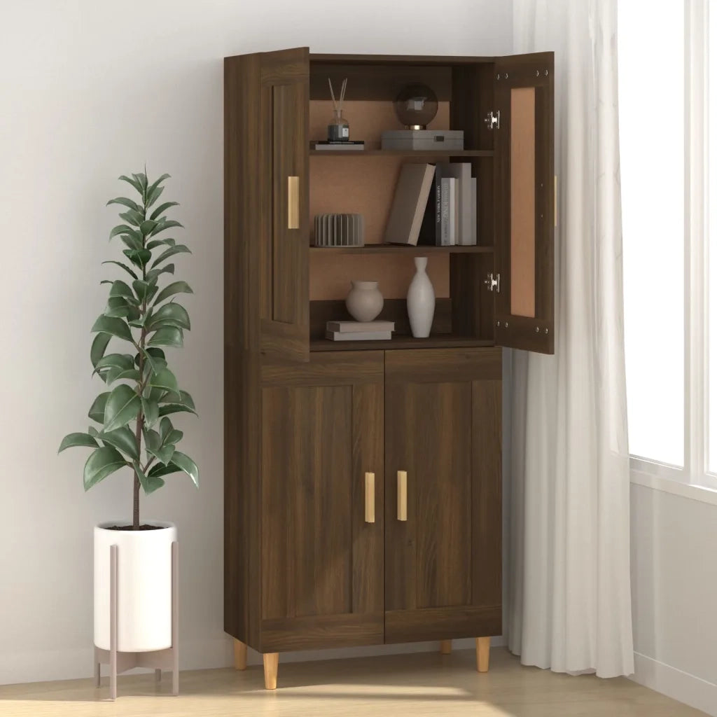Credenza | Madia | Buffet da pranzo | Armadio da pranzo Rovere Marrone 69,5x34x90 cm in Legno Multistrato