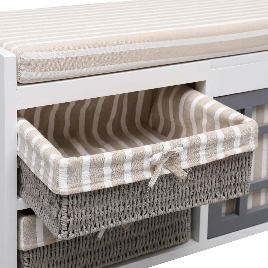 Panca da Ingresso 70x33,5x45 cm in Legno di Paulownia cod mxl 49149