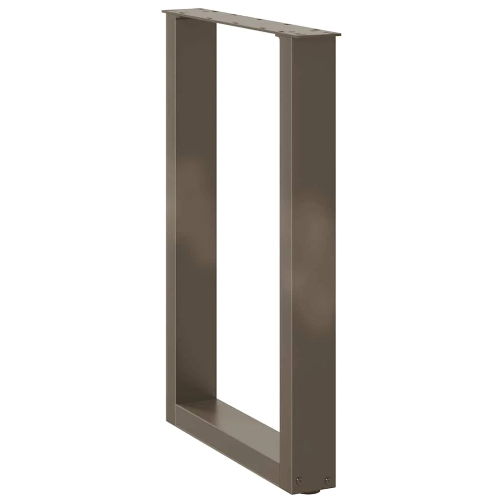 Set di 2 gambe regolabili per tavolo da pranzo a forma di U 50 x 72-73 cm in acciaio verniciato a polvere naturale 02_0057419