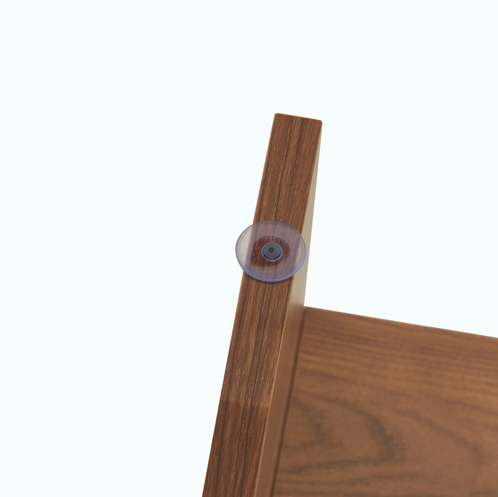Tavolino 80x80x40 cm con piano in vetro temperato; struttura in MDF effetto noce