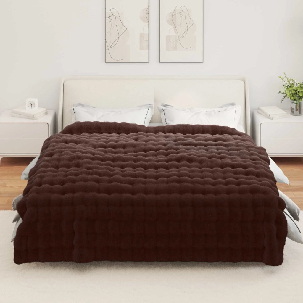 Coperta antiscivolo in finta di coniglio Olite 4 pcs Cammello
