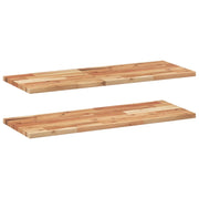 2 pz Mensole da Parete | Scaffali a Parete | Ripiano a parete 100x30x2 cm Legno Acacia Rifinito a Olio