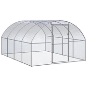 Pollaio/recinto/gabbia per polli da esterno 3 x 4 x 2 m acciaio zincato argento 02_0044011