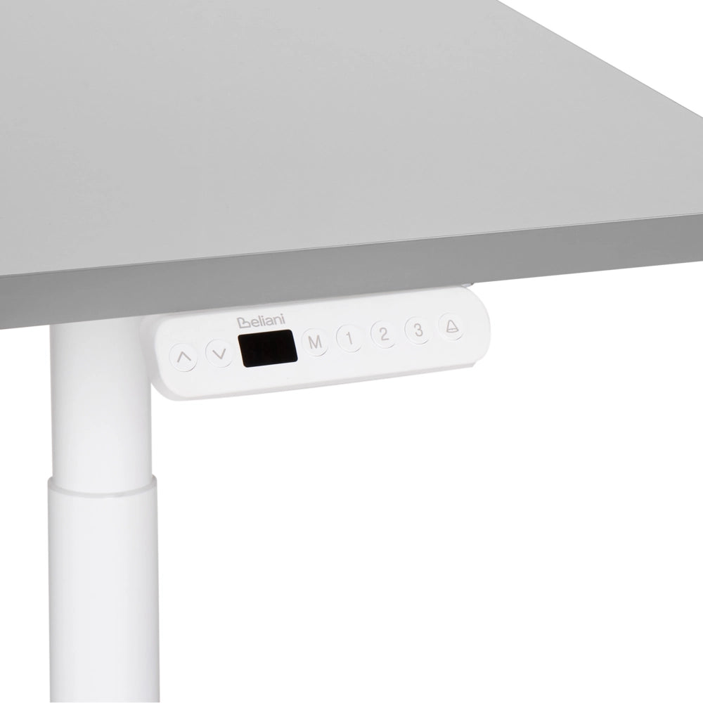 Scrivania regolabile elettricamente grigia e nera 160 x 72 cm struttura in acciaio verniciato a polvere