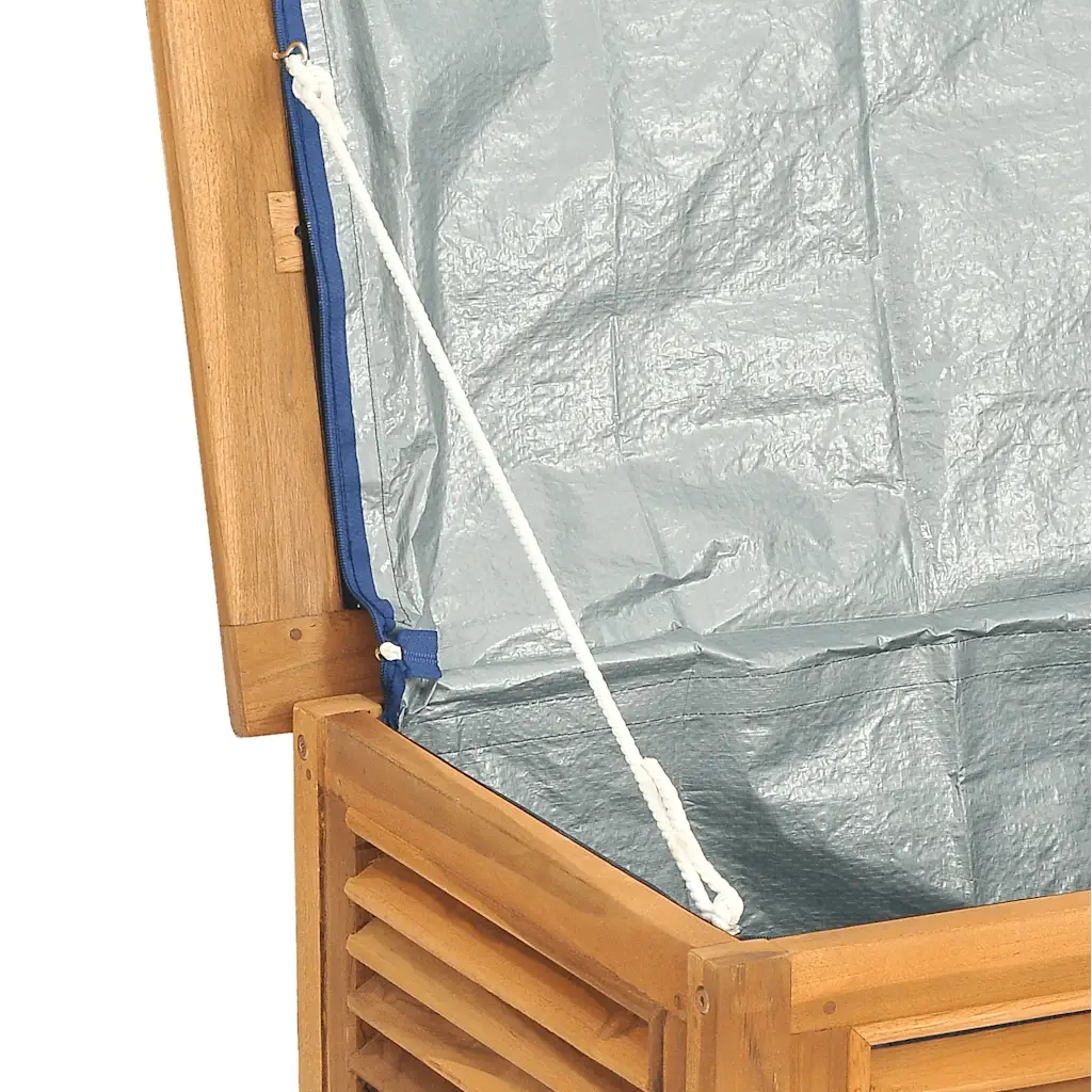 Contenitore Giardino-Cassapanche da esterno con Borsa 114x50x58cm Legno Massello Teak