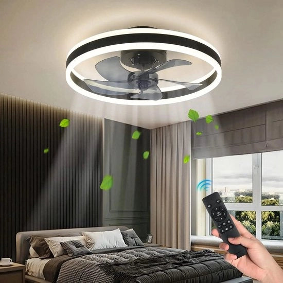 Ventilatore da soffitto Lampada - RGB - Lampada intelligente - 6 stadi - Regolabile - Lampada da soffitto ventilatore - Lampada da soffitto con ventilatore - Lampada da salotto - Lampada da soffitto con motore silenzioso