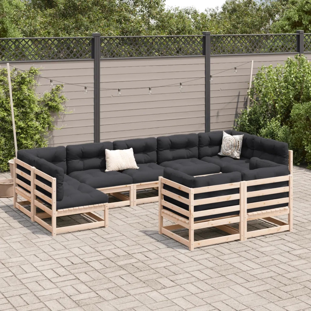 Set Divani da Giardino 9 pz in Legno Massello di Pino 3299625