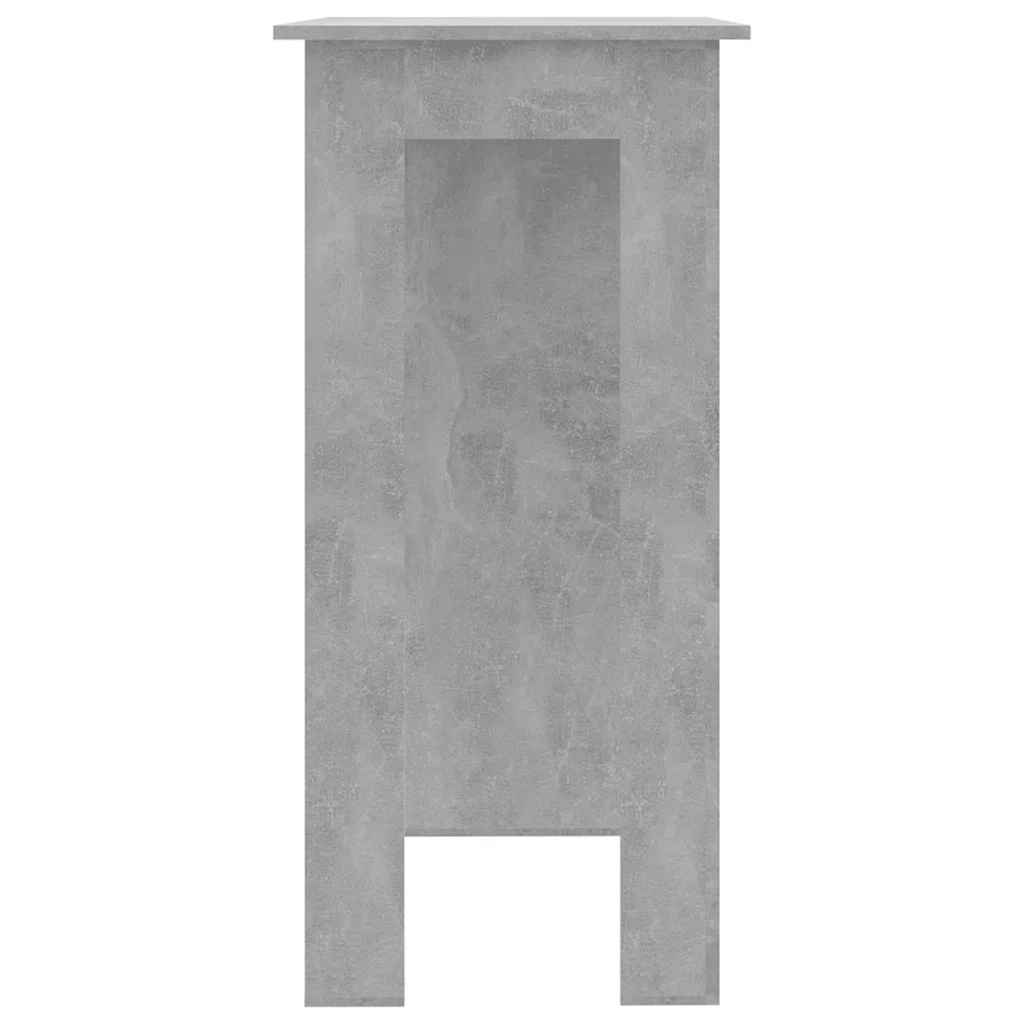 Tavolino da Bar con Ripiani Grigio Cemento 102x50x103,5 cm 809462