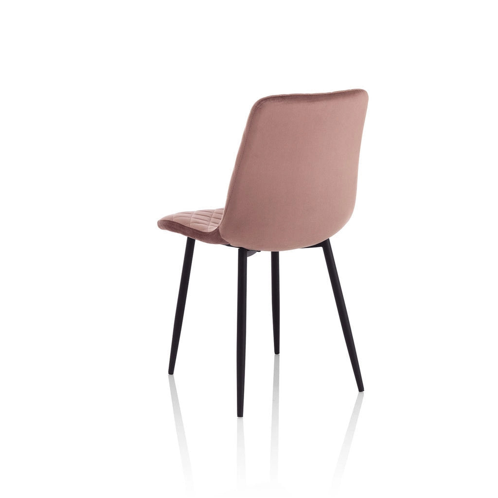 Set 4 Sedie 44x50x88 cm in Velluto Rosa