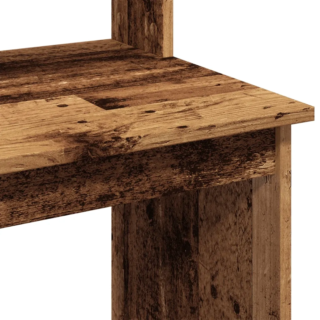 vidaXL Scrivania Mensole Legno Antico 102x45x148 cm Legno Multistrato
