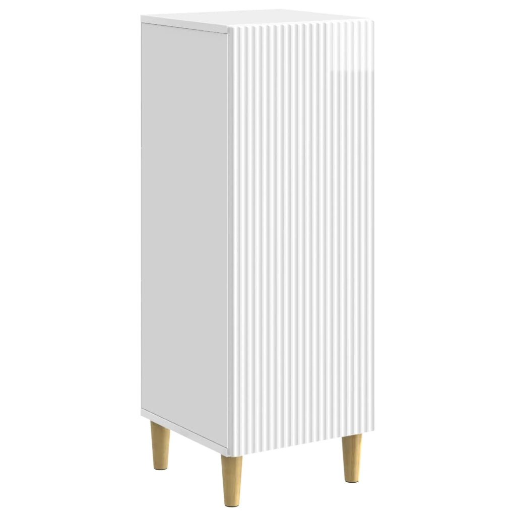 Credenza Bianco Lucido 33 x 34,5 x 90 cm Legno ingegnerizzato