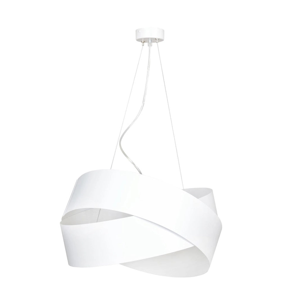 Lampada a sospensione Vieno in acciaio bianco opaco