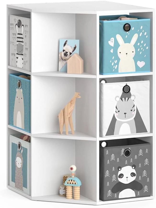 Scaffale per bambini Luigi, Bianco, 64 x 107.8 cm, combinabile per riporre giocattoli e libri