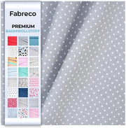 Tessuto in cotone per metro - 220 g/m² | Tessuto per metro con disegno: a quadri 4 mm grigio | Soffice, duraturo e idrorepellente