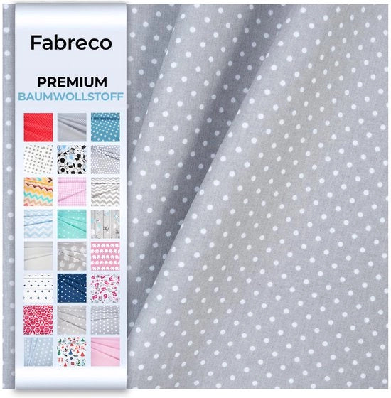 Tessuto in cotone per metro - 220 g/m² | Tessuto per metro con disegno: a quadri 4 mm grigio | Soffice, duraturo e idrorepellente