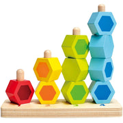 Trade Shop - Giocattolo Creativo In Legno Gioco Educativo Per Bambini Colorato Impila E Conta -