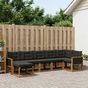 Set di divani da esterno 7 pz Naturale e Nero 3382088