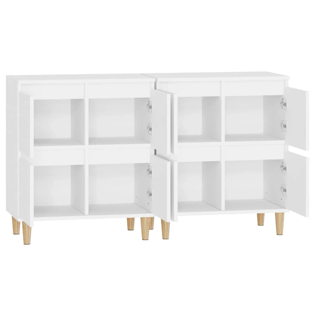 Buffet credenza cassettiera armadio mobile contenitore organizer per cucina soggiorno salotti set da 2 60 x 35 x 70 cm legno ingegnerizzato bianco 02_0036680