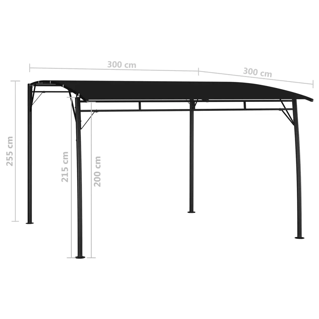 Tenda Parasole da Giardino 3x3x2,55 m Antracite