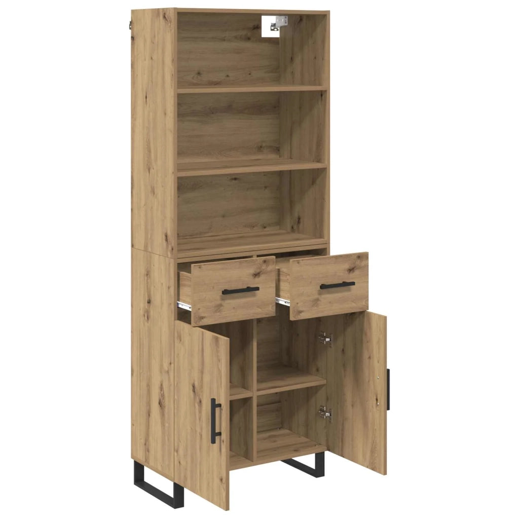Credenza 2 pcs Rovere artigianale Legno multistrato
