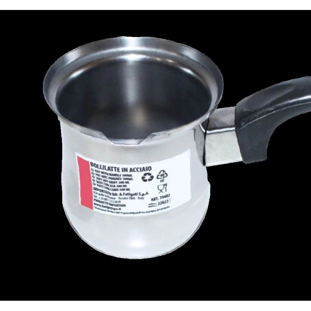 Trade Shop - Bollitore Bollilatte Pentolino In Acciaio Inox 300/400/500/1000ml Con Manico Ergonomico -