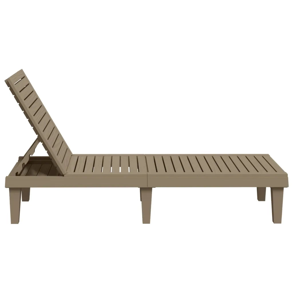 Lettino Prendisole | Sdraio da giardino | Lettino da sole Marrone 155x58x83 cm in Polipropilene