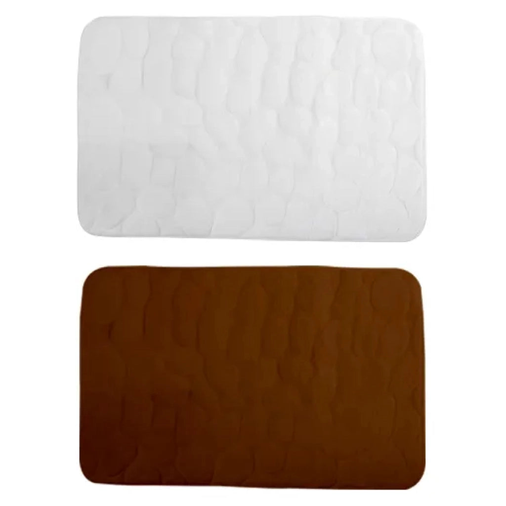 TAPPETINO DA BAGNO MODELLO GALETS CM.40X60  BIANCO  Idroweb.