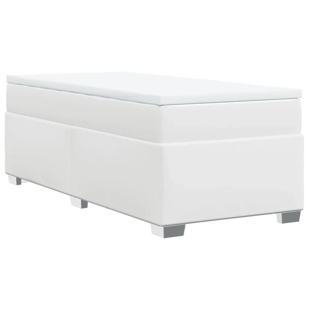 Giroletto a Molle con Materasso Bianco 90x190 cm in Similpelle