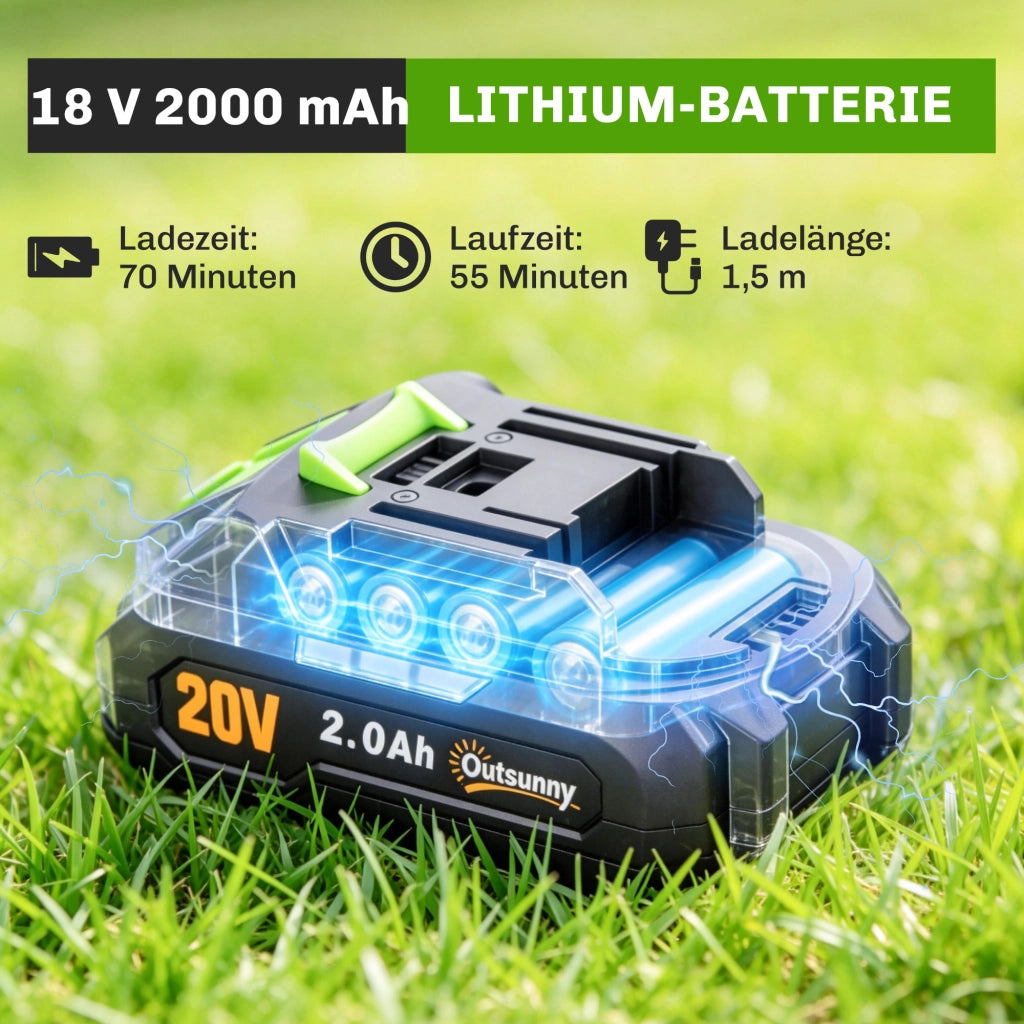 Tagliasiepi Elettrico a Batteria 2 in 1 ¨C zephmum ¨C 20 cm / 10 cm