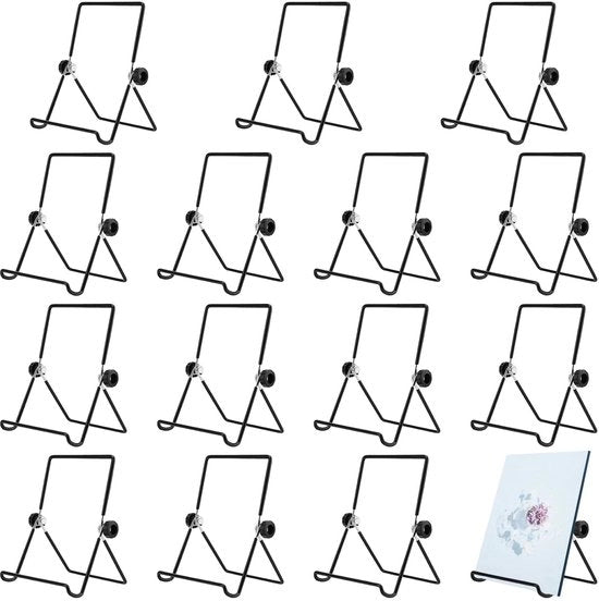 Supporto per Display Multifunzione - 15 x Supporti - Raccordo per Parete - Nero - Sostegno per Pittura - Leggero e Portatile - Supporto per Scheda Display