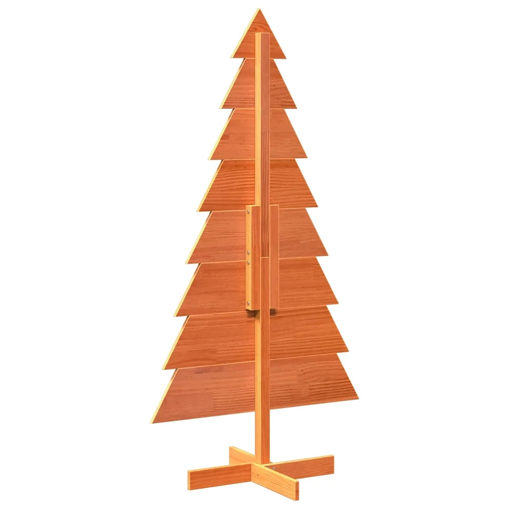 vidaXL Albero di Natale Marrone Cera 150 cm in Legno Massello di Pino