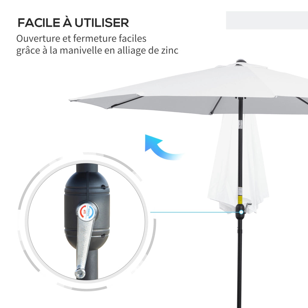 Ombrellone da giardino ¨C zephmum ¨C 3 m bianco metallo polyester