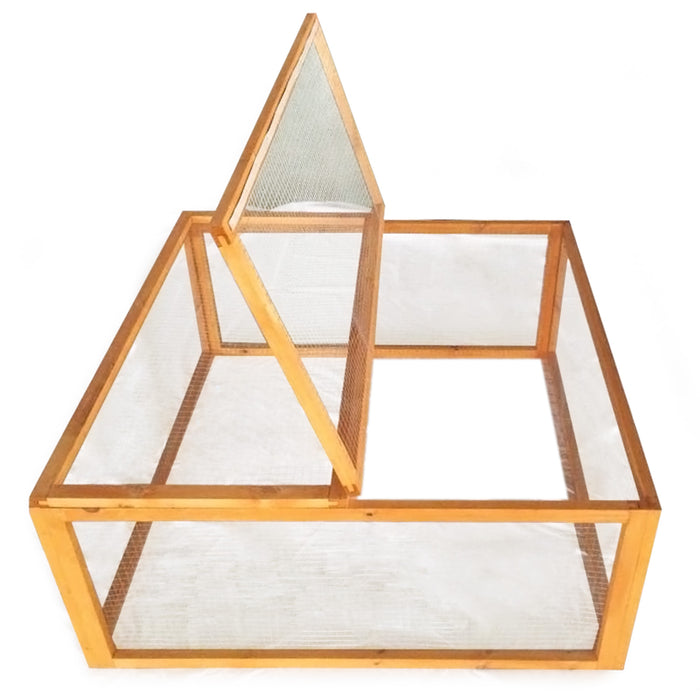 Recinto da esterno in legno quadrato con copertura conigliera per piccoli animali