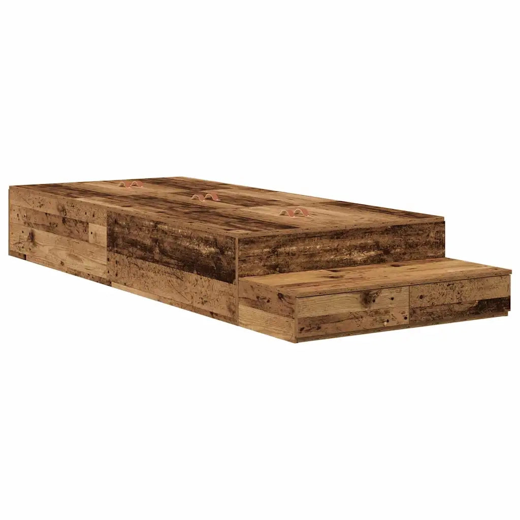 Struttura letto con contenitore Legno vecchio 75 cm 3335683