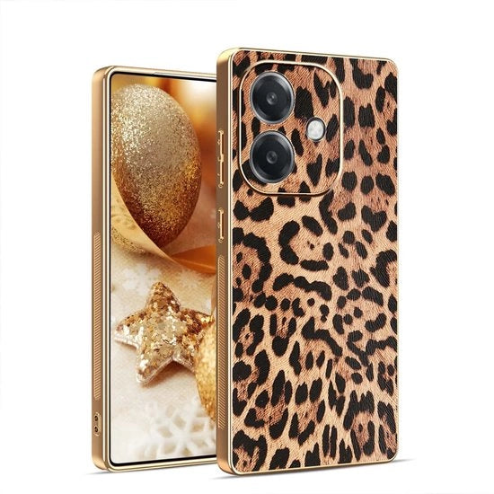 Custodia Protettiva Ultraduratura - Resistente allo Shock - Materiale Silicone/Leggero - Disegno a Pelo di Leopardo - Protezione di Base - Compatibile con OPPO A40 4G/A40M - Custodia per Telefono